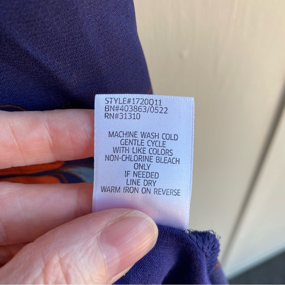 Orange and Blue  Tank Top with Criss-Cross Front Detail - Picture 4 of 8